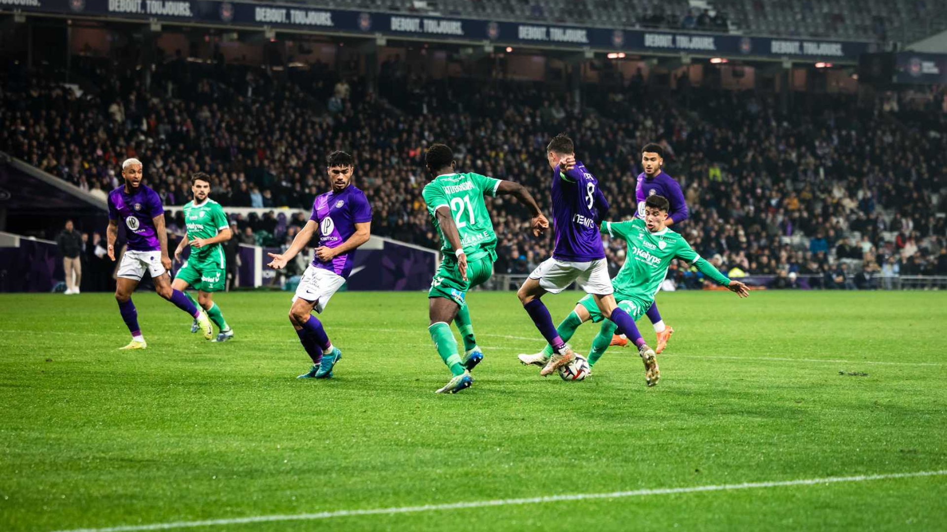 Le groupe pour Saint-Étienne / TéFéCé, 34ème journée de Ligue 1 McDonald's