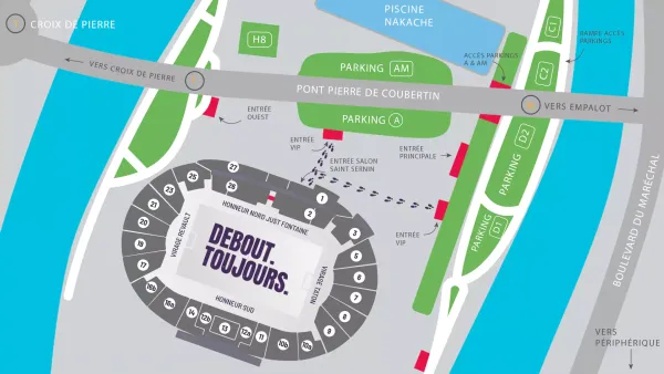 le plan du parking du stadium pour le salon saint sernin