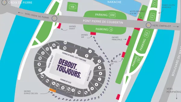 le plan du parking du stadium hospitalité espace delsol