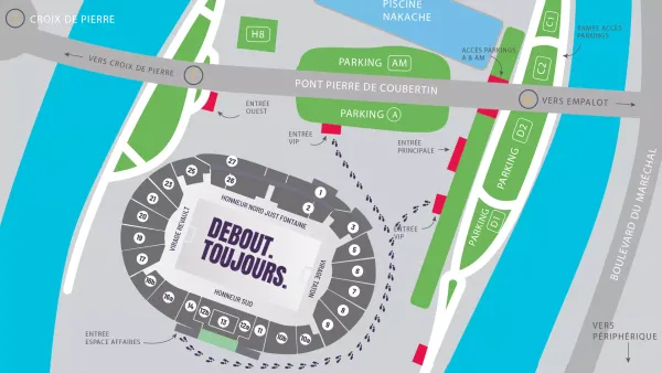 le plan du parking du stadium pour l'espace affaires