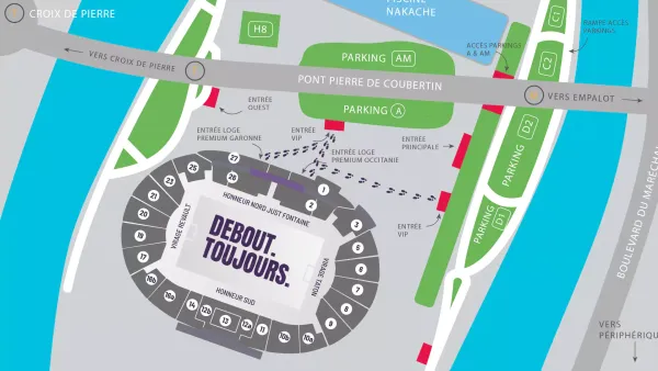 le plan du parking du stadium pour les loges premium