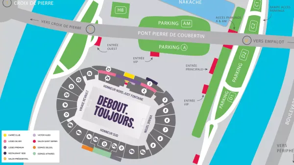le plan du parking du stadium global hospitalités