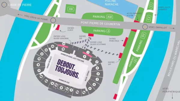 le plan du parking du stadium pour les loges silver
